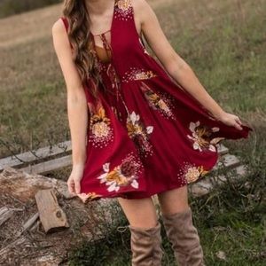 Free People small dress in deep red
